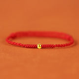 2Pcs Red String Bracelet Plated Bead Braided Protection Couple Jewelry