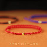 2Pcs Red String Bracelet Plated Bead Braided Protection Couple Jewelry