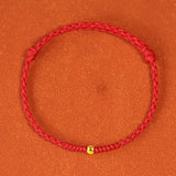 2Pcs Red String Bracelet Plated Bead Braided Protection Couple Jewelry