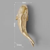 2pcs Resin Golden Fish Wall Hanging Ornament Fish Figurine Restaurant Decor