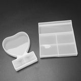 2Pcs Resin Mold For Photo Frame,Rectangle & Heart Shape Silicone Epoxy Molds
