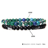 2Pcs/Set Natural Stone Bracelets Red Wood Beads Tiger Eye Agates Jewelry