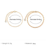 Alloy Multilayer Initial Chain Bracelet with Geometric Crystal Stacked Design