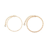Alloy Multilayer Initial Chain Bracelet with Geometric Crystal Stacked Design