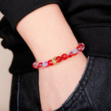 Couple Bracelets 8mm MoonStone Bead&CZ Crown Bracelet