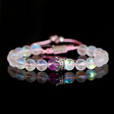 Couple Bracelets 8mm MoonStone Bead&CZ Crown Bracelet