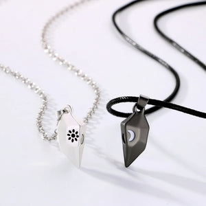 Couple Necklace Heart Magnetic Sun Moon Paired Pendant Matching Jewelry