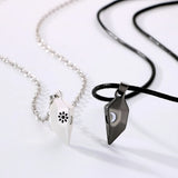 Couple Necklace Heart Magnetic Sun Moon Paired Pendant Matching Jewelry