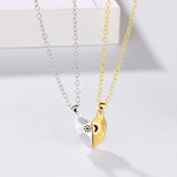 Couple Necklace Heart Magnetic Sun Moon Paired Pendant Matching Jewelry