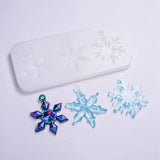 2Pcs/Set Snowflake Pendant Epoxy Silicone Molds Christmas Jewelry Making