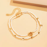 2Pcs/Set Pearl Choker Necklace Bridal Wedding Beaded Chain Jewelry