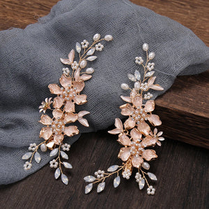 2Pcs/Set Leaf Pearl Hair Clips Women Hair Jewelry Wedding Accessories