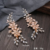 2Pcs/Set Leaf Pearl Hair Clips Women Hair Jewelry Wedding Accessories