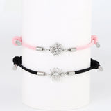 Braided Rope Spider Pendant Couple Bracelet Magnetic Heart Bangles