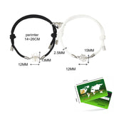 Braided Rope Spider Pendant Couple Bracelet Magnetic Heart Bangles