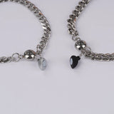 Heart Magnet Photo Bracelet Set for Couples
