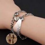 Heart Magnet Photo Bracelet Set for Couples