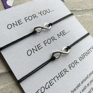2Pcs Infinity Wish String Bracelet Set Mother's Gift