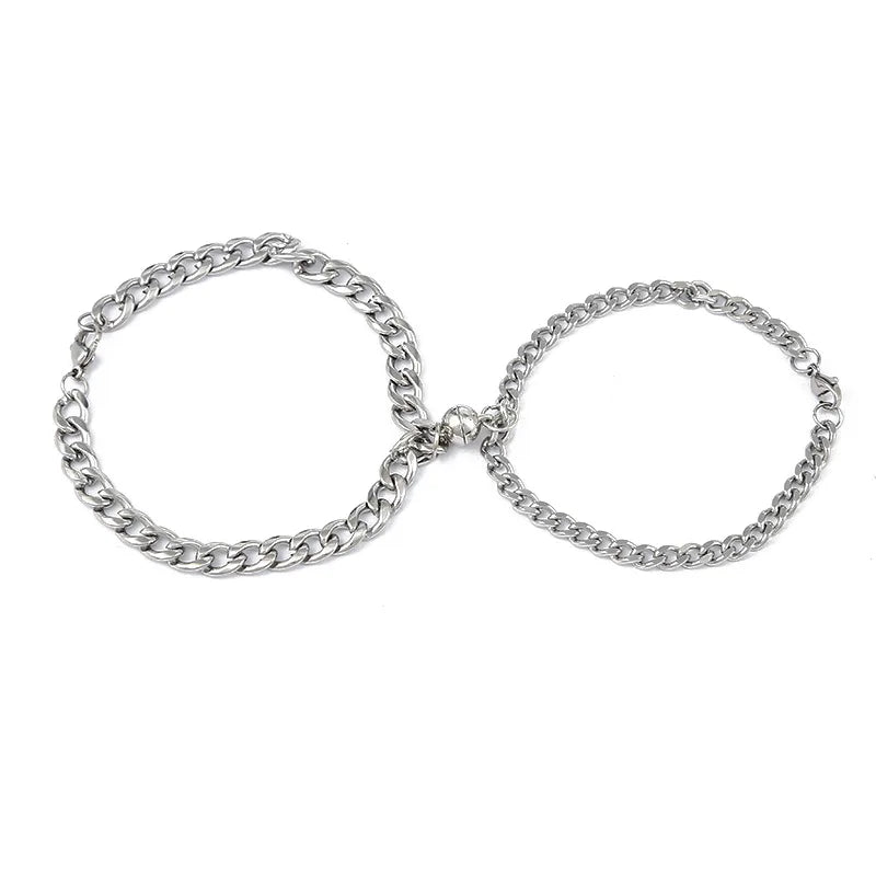 2Pcs/Set Magnet Couple Bracelets Heart Attraction Bracelet