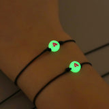Luminous Heart I Love You Rope Bracelet Set for Couple