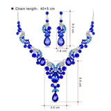 2Pcs/Set Rhinestone Semicircle Charm Bridal Earrings Necklace