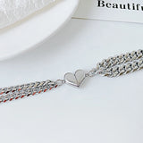 2Pcs/Set Magnet Couple Bracelets Stainless Steel Charm