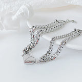 2Pcs/Set Magnet Couple Bracelets Stainless Steel Charm