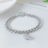 2Pcs/Set Magnet Couple Bracelets Stainless Steel Charm