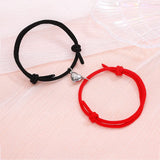 2Pcs/Set Minimalist Heart Friendship Bracelet Couple Magnetic Distance