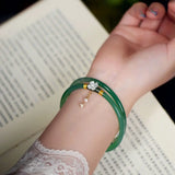 2Pcs Natural Chalcedony Jingle Bangle Beauty Bracelet