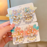 Hanfu Butterfly Flower Hairpin Tassel Hairgrips Combo Clip
