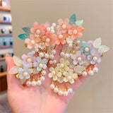 Hanfu Butterfly Flower Hairpin Tassel Hairgrips Combo Clip