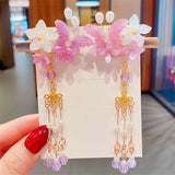 Hanfu Butterfly Flower Hairpin Tassel Hairgrips Combo Clip
