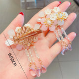Hanfu Butterfly Flower Hairpin Tassel Hairgrips Combo Clip