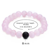 2Pcs/Set Distance Bracelet Sets Natural Stone Pink and Beaded Bangles&Bracelets