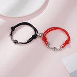 Custom Projection Couple Bracelet Set with Magnetic Heart - Personalized Bangle