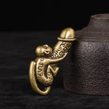 2Pcs Brass Monkey Penis Pendants for Jewelry Keychain Genitals Figures