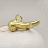 2Pcs Brass Monkey Penis Pendants for Jewelry Keychain Genitals Figures