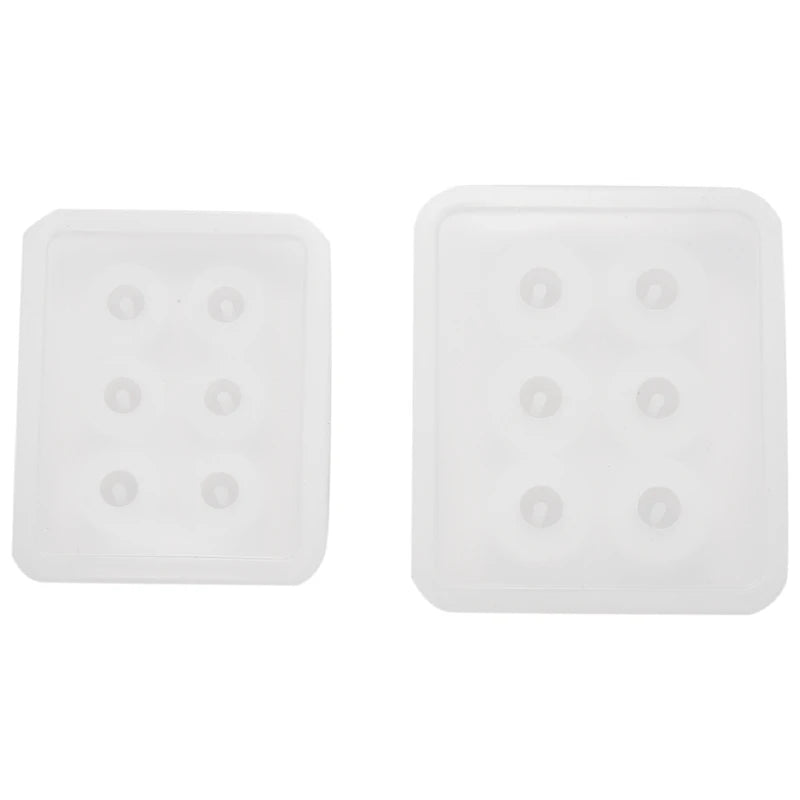 2Pcs Sphere Ball Silicone Bead Molds for Jewelry Making
