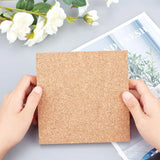 2Pcs Square Cork Insulation Sheets Natural Wooden Boards Coaster Wall Decor