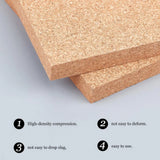 2Pcs Square Cork Insulation Sheets Natural Wooden Boards Coaster Wall Decor