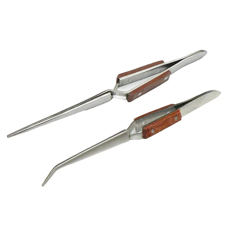 2Pcs Cross Locking Lock Tweezers Jewelry Soldering