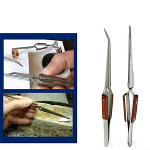 2Pcs Cross Locking Lock Tweezers Jewelry Soldering