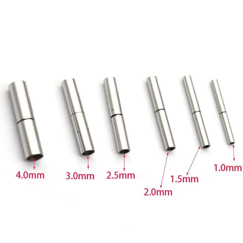 2Pcs Stainless Steel Bayonet Clasps For Leather Cord Necklace