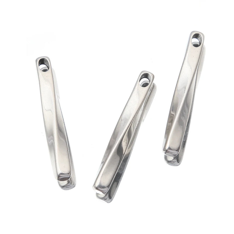 2Pcs Geometric Spiral Bar Pendant for Jewelry Making