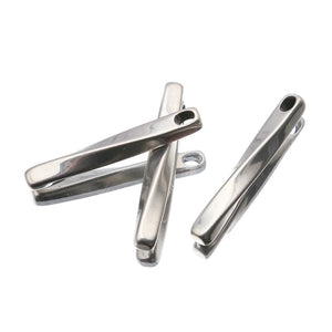 2Pcs Geometric Spiral Bar Pendant for Jewelry Making