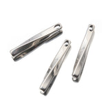 2Pcs Geometric Spiral Bar Pendant for Jewelry Making