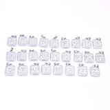 Stainless Steel Alphabet Pendant Necklace A-Z Mirror Polished Rectangular