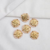 2Pcs Stainless Steel North Star Pendant Crystal Charms for DIY Necklace