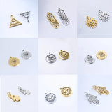 2Pcs Stainless Steel Evil Eyes Charms Sun Moon Star Pendant